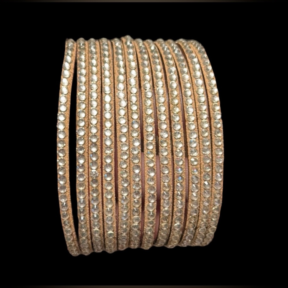 Leather Wrap Bling Bracelet